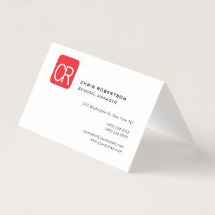 Moderne Monogram Rode Witte Professionele Eenvoudi Visitekaartje