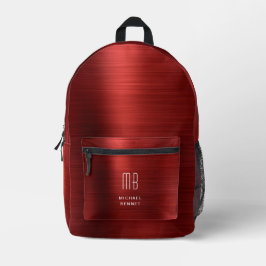 Moderne Monogram Rood Bedrukte Rugzak