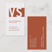 Moderne monogram (rood bruin) visitekaartje (Voorkant / Achterkant)