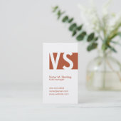 Moderne monogram (rood bruin) visitekaartje (Staand voorkant)