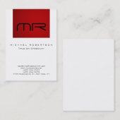 Moderne Monogram Rood wit schoon Visitekaartje (Voorkant / Achterkant)