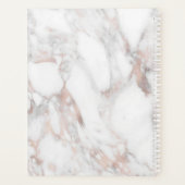 Moderne monogram Roos Gold White Marble Elegant Planner (Achterkant)