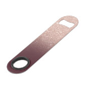 Moderne monogram roos gouden glitter ombre bordeau speed flessenopener (Achterkant Gekanteld)