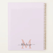 Moderne Monogram Roze Bloemboeket Planner (Achterkant)