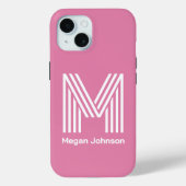 Moderne monogram roze Case-Mate iPhone case (Achterkant)