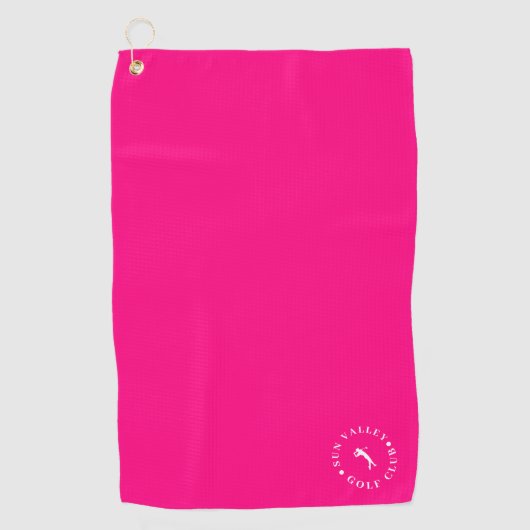 Moderne Monogram roze en wit Golfhanddoek (Voorkant)