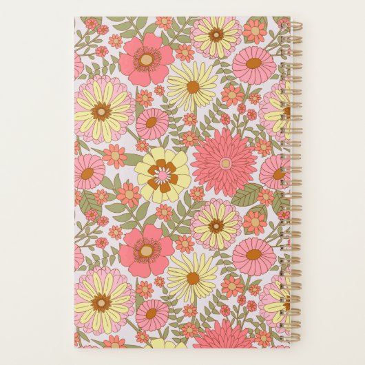 Moderne monogram roze Floral Pattern 2023 Planner (Achterkant)