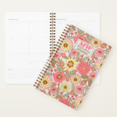 Moderne monogram roze Floral Pattern 2023 Planner (Display)