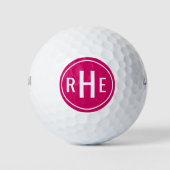 Moderne Monogram Roze Golfballen (Voorkant)