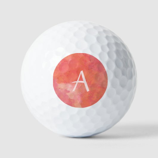 Moderne monogram roze golfballen (Voorkant)