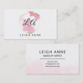Moderne monogram roze goudWaterverf geometrisch Visitekaartje (Voorkant / Achterkant)