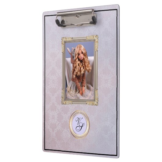 Moderne Monogram Roze Lavendelpop#2 Klembord (Links)