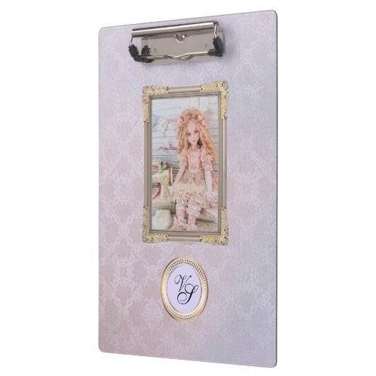 Moderne Monogram Roze Lavendelpop Klembord (Links)