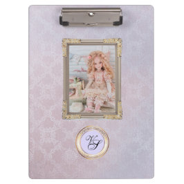 Moderne Monogram Roze Lavendelpop Klembord