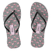 Moderne monogram roze olifantenpatroonstrips teenslippers (Voetbed)
