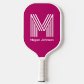 Moderne Monogram Roze Pickleball Paddle (Achterkant)
