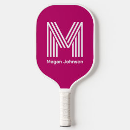 Moderne Monogram Roze Pickleball Paddle