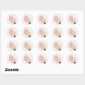 Moderne Monogram Roze Regenboog Ronde Sticker (Vel)