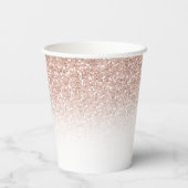 Moderne monogram roze Rose Gold Glitter Ombre Naam Papieren Bekers (Achterkant)