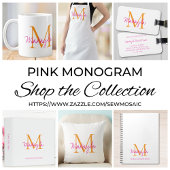 Moderne Monogram Roze Script Naam Koffiemok