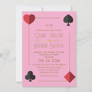 Moderne Monogram Roze Speelkaart Trouw  Kaart