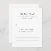 Moderne Monogram RSVP Kaart (Voorkant / Achterkant)
