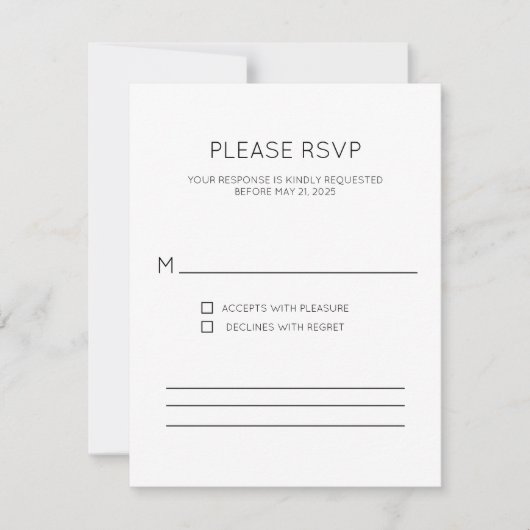 Moderne Monogram RSVP-kaart RSVP Kaartje (Voorkant)