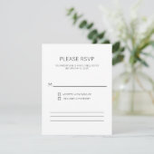 Moderne Monogram RSVP-kaart RSVP Kaartje (Staand voorkant)