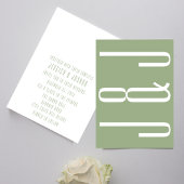 Moderne Monogram Sage Groene Typografie Bruiloft Kaart