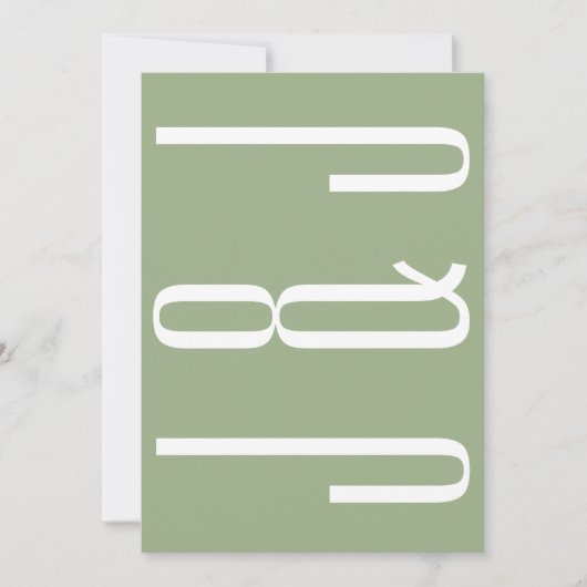 Moderne Monogram Sage Groene Typografie Bruiloft Kaart (Voorkant)