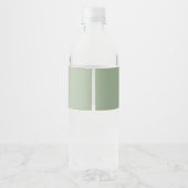 Moderne Monogram Saliegroen Huwelijk Waterfles Etiket (Achterkant)