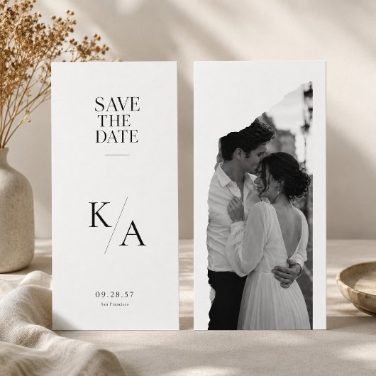 Moderne Monogram Save the Date Huwelijkskaart.