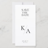 Moderne Monogram Save the Date Huwelijkskaart. (Voorkant)