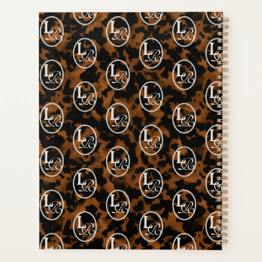 Moderne Monogram Schildpad Patroon Planner (Achterkant)