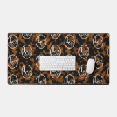 Moderne Monogram Schildpadprint Bureaumat (Keyboard & Muis)