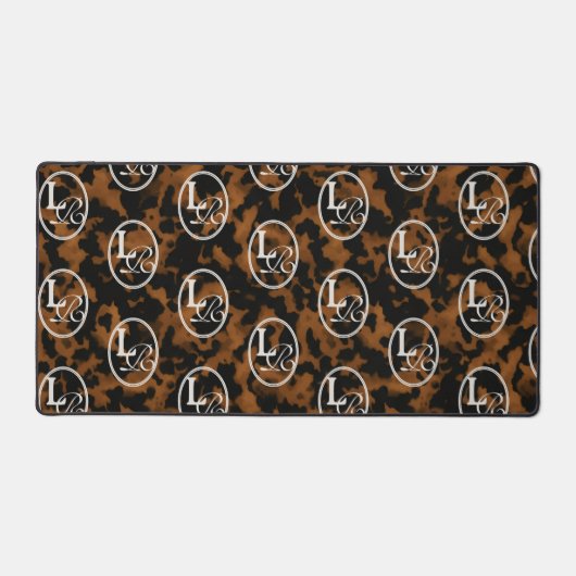 Moderne Monogram Schildpadprint Bureaumat (Voorkant)
