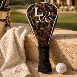 Moderne Monogram Schildpadprint Golfheadcover
