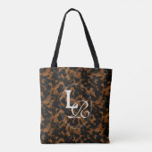 Moderne Monogram Schildpadprint Tote Bag (Achterkant)