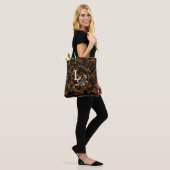 Moderne Monogram Schildpadprint Tote Bag (Op model)