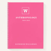 Moderne Monogram School Onderwerp Student Custom N Notitieboek (Voorkant)