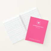 Moderne Monogram School Onderwerp Student Custom N Notitieboek (Binnen)