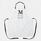 Moderne Monogram Schort – Zwart & Wit Design (Voorkant)