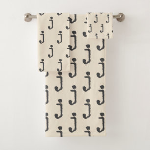 Moderne monogram schrijfmachine typografie bad handdoek