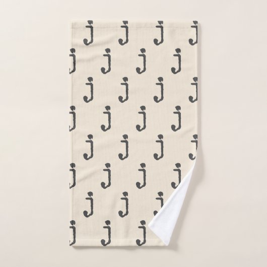 Moderne monogram schrijfmachine typografie bad handdoek (Handdoek)