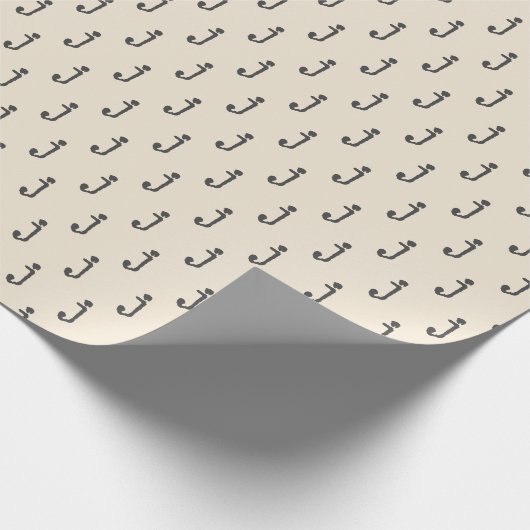 Moderne monogram schrijfmachine typografie cadeaupapier (Hoek)