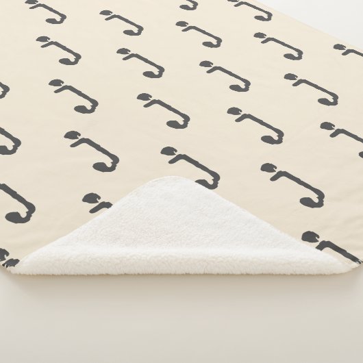 Moderne monogram schrijfmachine typografie sherpa deken (3/4)