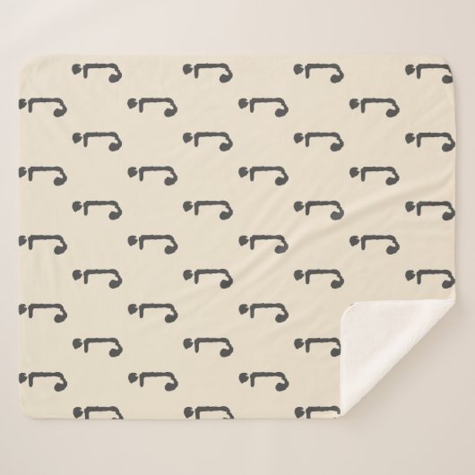 Moderne monogram schrijfmachine typografie sherpa deken (Voorkant (horizontaal))