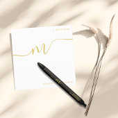 Moderne Monogram Script Calligrafie Gouden Naam Notitiekaartje