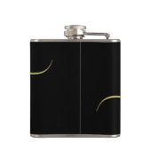 Moderne Monogram Script Calligrafie Zwart Goud Naa Heupfles (Achterkant)