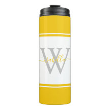 Moderne monogram script geel